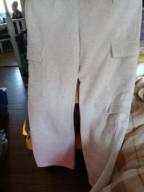 Sugarkiss XL 21in Waist Light Gray Cargo Sweatpants